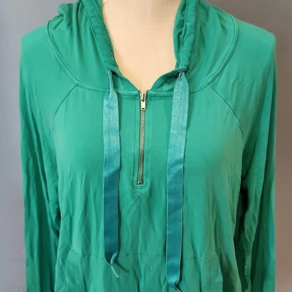 Victoria's Secret Moda International green slouchy quarter zip hoodie